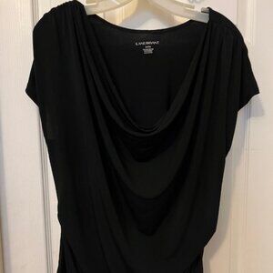 Lane Bryant, Black Women's cowl neck, cap sleeved top.  Size 14-16